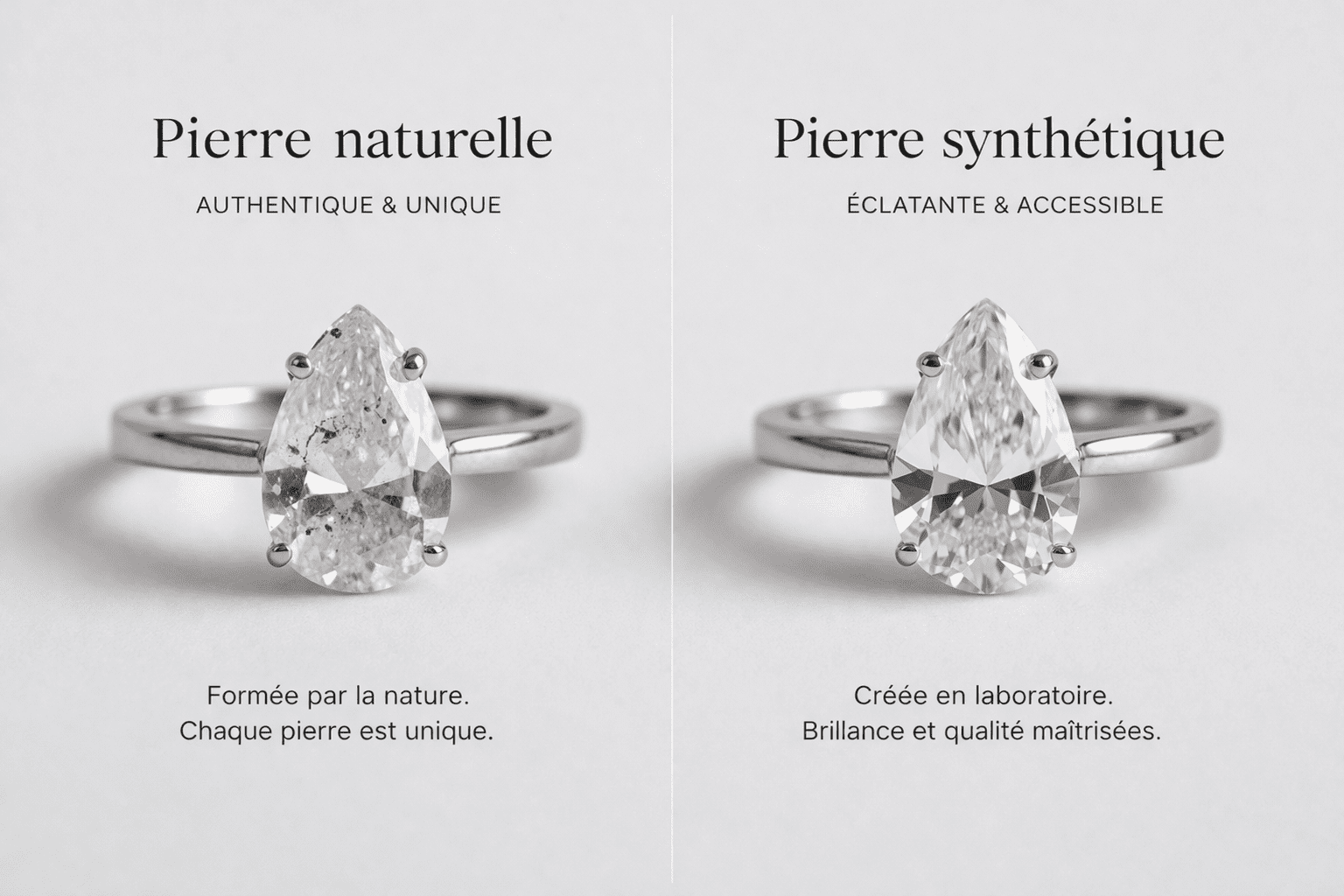 Pierres synthétiques vs pierres naturelles