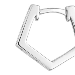 Boucles d'oreilles Créoles Or Blanc Diamant 0.05ct GH P2P3