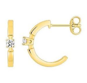 Boucles d'oreilles Demi-créoles Or 18k Diamant 0.1ct GH P1