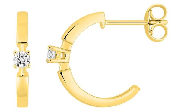 Boucles d'oreilles Demi-créoles Or Diamant 0.1ct GH P2