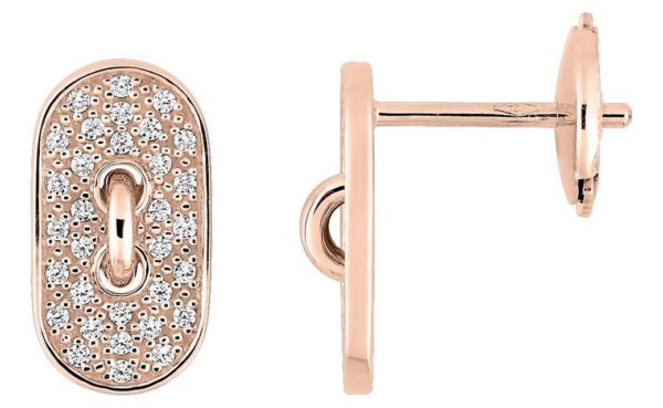 Boucles d'oreilles Or Rose 18k Diamant 0.19ct GH SI