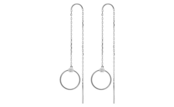 Boucles d'oreilles Pendantes Or Blanc Diamant GH P2P3