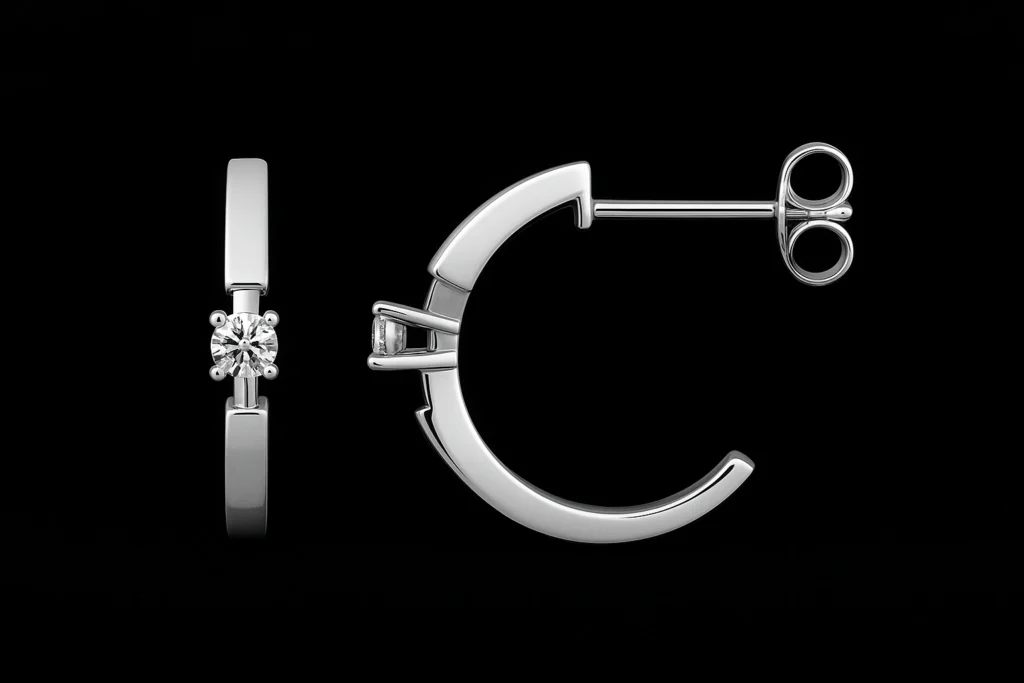 demi créole oreille diamant